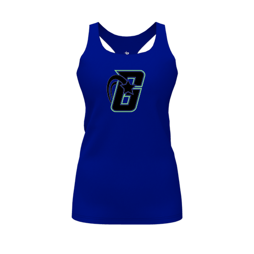 [FT0TRBRY-FYS-LOGO2] Decker Racerback Tank Top (Female Youth S, Royal, Logo 2)
