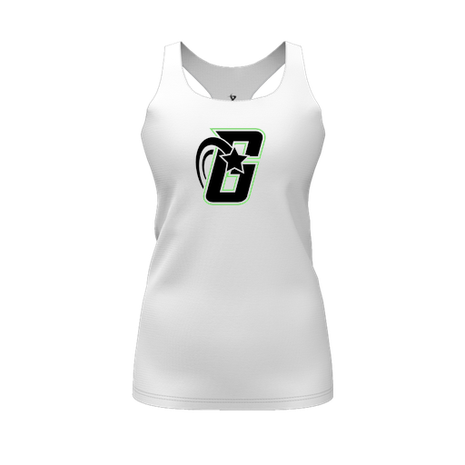 [CUS-DFW-RCBK-PER-WHT-FYS-LOGO2] Racerback Tank Top (Female Youth S, White, Logo 2)