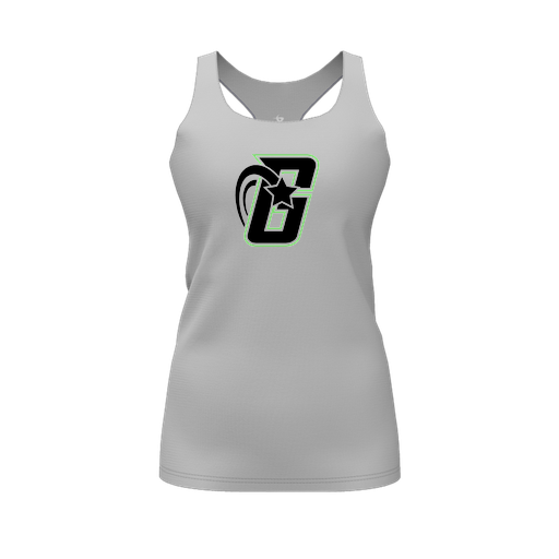 [CUS-DFW-RCBK-PER-GRY-FYS-LOGO2] Racerback Tank Top (Female Youth S, Gray, Logo 2)