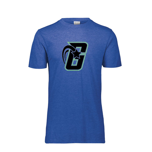 [FTSCUBRY-YS-LOGO2] Decker Youth Tri-Blend T-Shirt - Short Sleeve (Youth S, Royal, Logo 2)