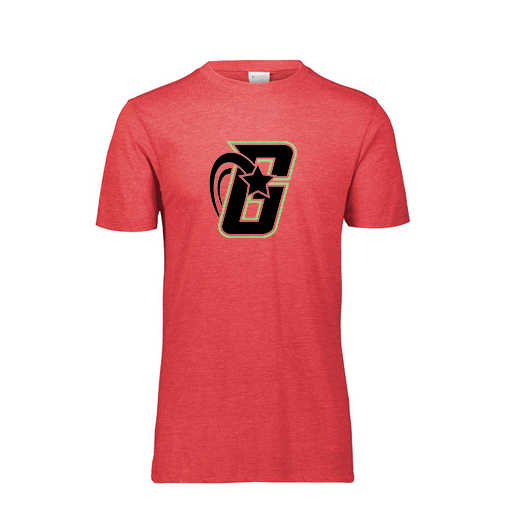 [FTSCUBRD-YS-LOGO2] Decker Youth Tri-Blend T-Shirt - Short Sleeve (Youth S, Red, Logo 2)