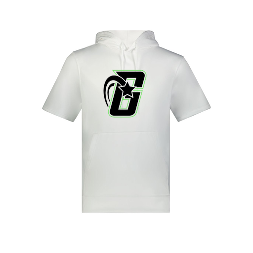 [6871.005.S-LOGO2] Men's Dri Fit Short Sleeve Hoodie (Adult S, White, Logo 2)