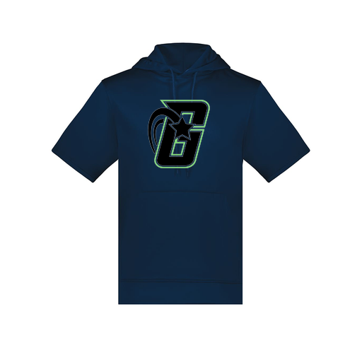 [6871.065.S-LOGO2] Men's Dri Fit Short Sleeve Hoodie (Adult S, Navy, Logo 2)