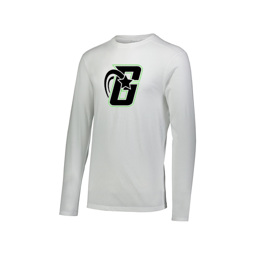 [FTLCUBWH-AXS-LOGO2] Decker Men's Tri-Blend T-Shirt - Long Sleeve (Adult XS, White, Logo 2)