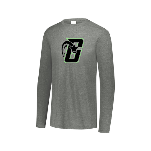 [FTLCUBGY-AXS-LOGO2] Decker Men's Tri-Blend T-Shirt - Long Sleeve (Adult XS, Gray, Logo 2)