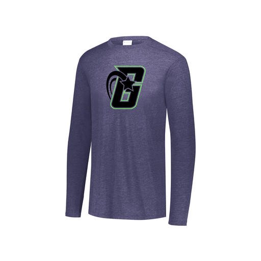 [FTLCUBNV-YS-LOGO2] Decker Youth Tri-Blend T-Shirt - Long Sleeve (Youth S, Navy, Logo 2)