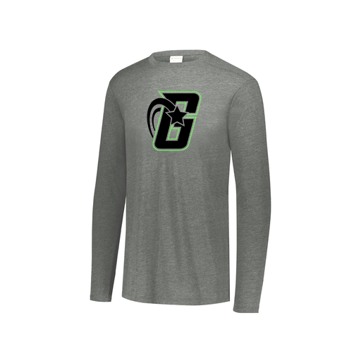 [FTLCUBGY-YS-LOGO2] Decker Youth Tri-Blend T-Shirt - Long Sleeve (Youth S, Gray, Logo 2)