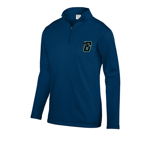 [FOLQFFNV-YS-LOGO2] Decker Youth FlexFleece 1/4 Zip (Youth S, Navy, Logo 2)